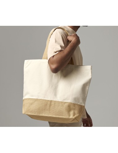 W-W452-Jute Base Canvas Bag XL